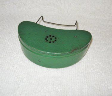 Vintage Kidney Shaped Metal Bait Box 